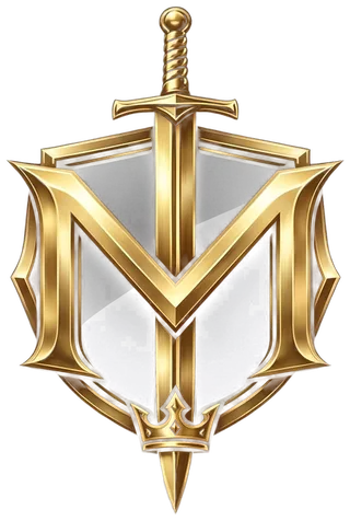 Selo M: espada, escudo e coroa