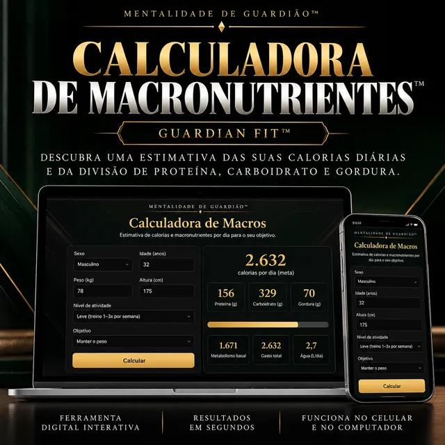 Arte de Calculadora de Macronutrientes — Guardian Fit™ — em preparação