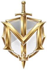 Selo M: espada, escudo e coroa